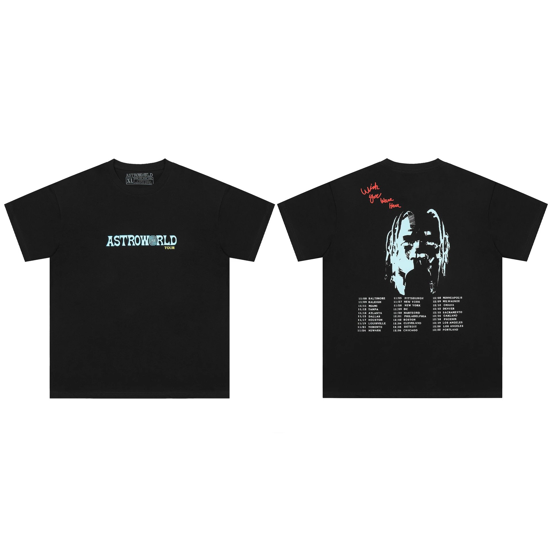 Streetwear Graphic Tour Tee Black - Related Product - Cnfans