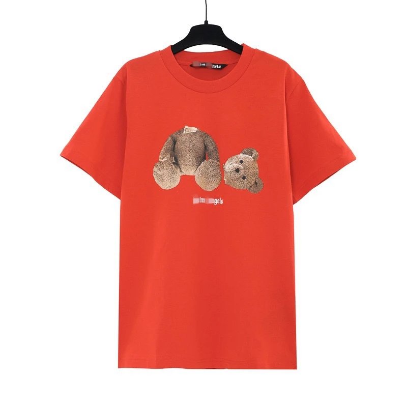 Streetwear Teddy Decap Tee Scarlet Red - Palm Angels - Cnfans - $20.32