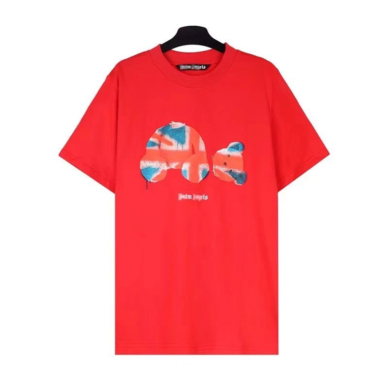 Streetwear Graphic Bear Headless Tee Scarlet Red - Palm Angels - Cnfans - $20.32
