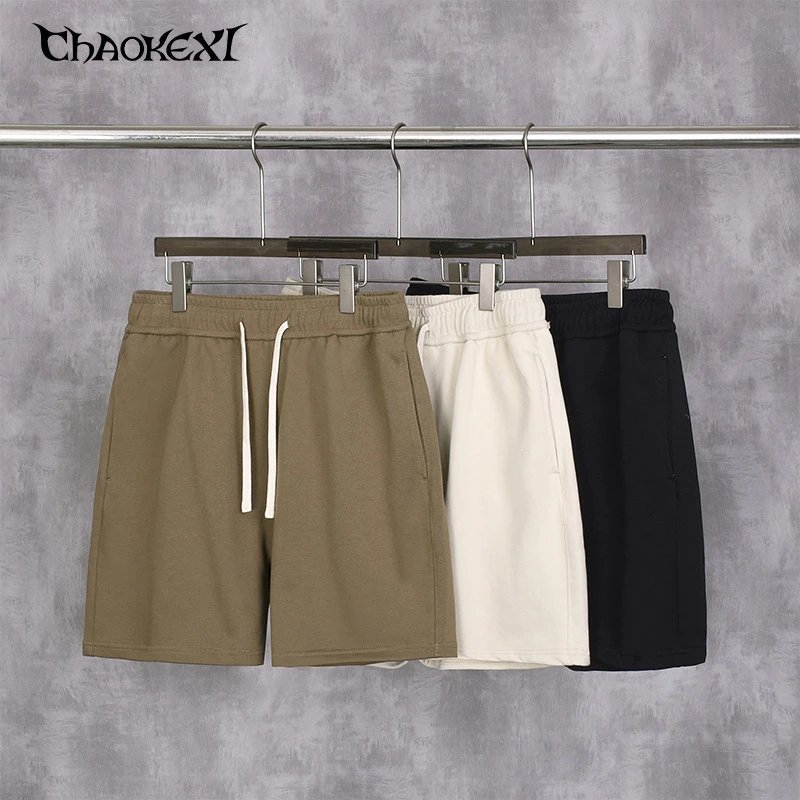 Cotton Terry Knit Men's Casual Shorts, Ecru - Gallery Image 2 - Detailed View