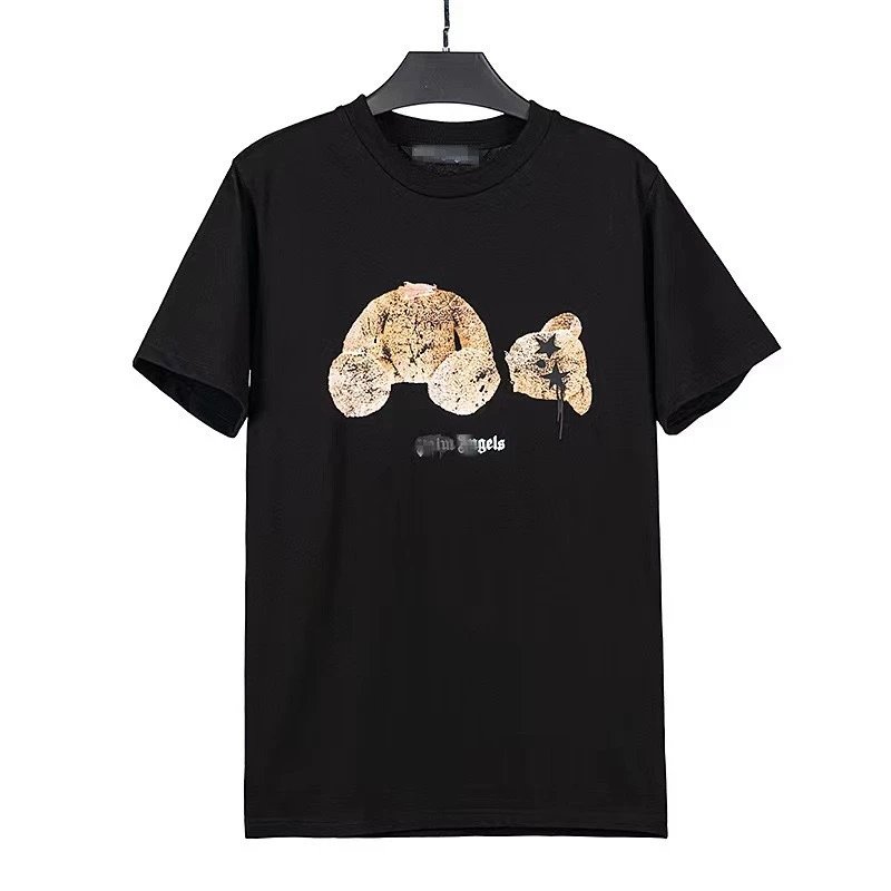 Streetwear Loose Bear Graphic Tee Black - Palm Angels - Cnfans - $20.32