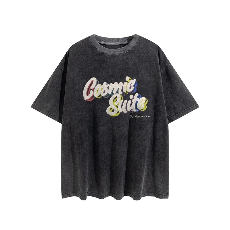 Gallery Dept Washed Letter T-Shirt Black - Gallery Image 4 - Detailed View