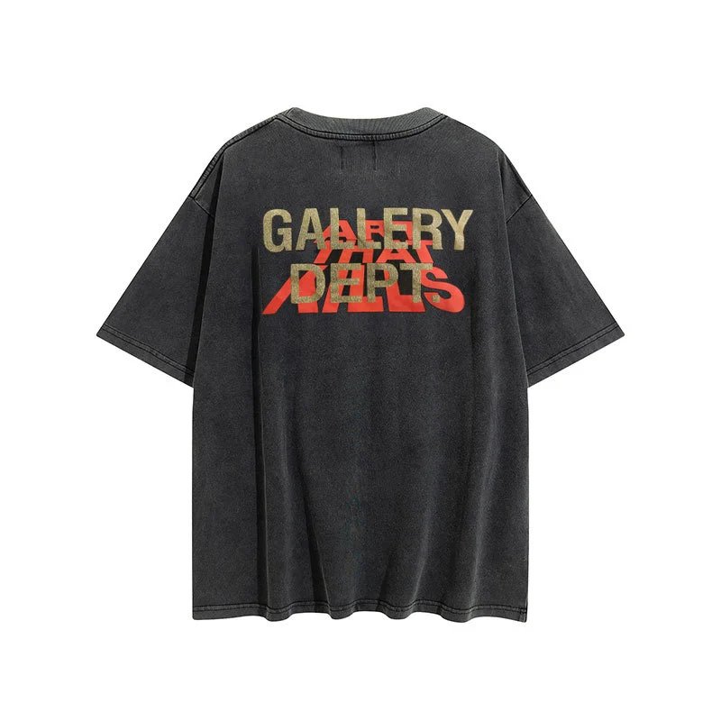 Gallery Dept Washed Letter T-Shirt Black - Gallery Image 6 - Detailed View