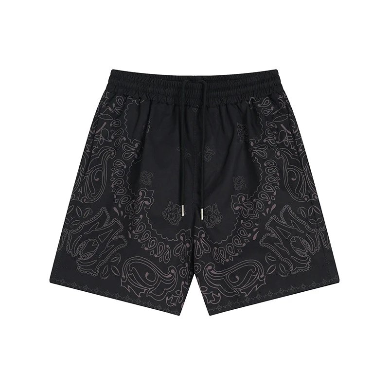 Casual Bandana Print Men's Shorts Onyx - Related Product - Cnfans
