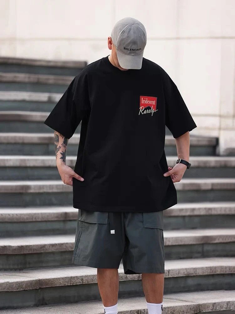 Streetwear Graphic Print Men's Tee - Onyx - Gallery Image 14 - Detailed View