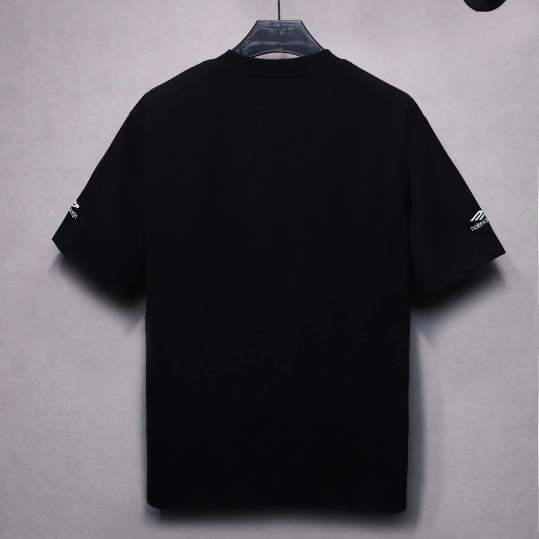 Balenciaga 25SS Micro Logo Black Tee - Gallery Image 2 - Detailed View
