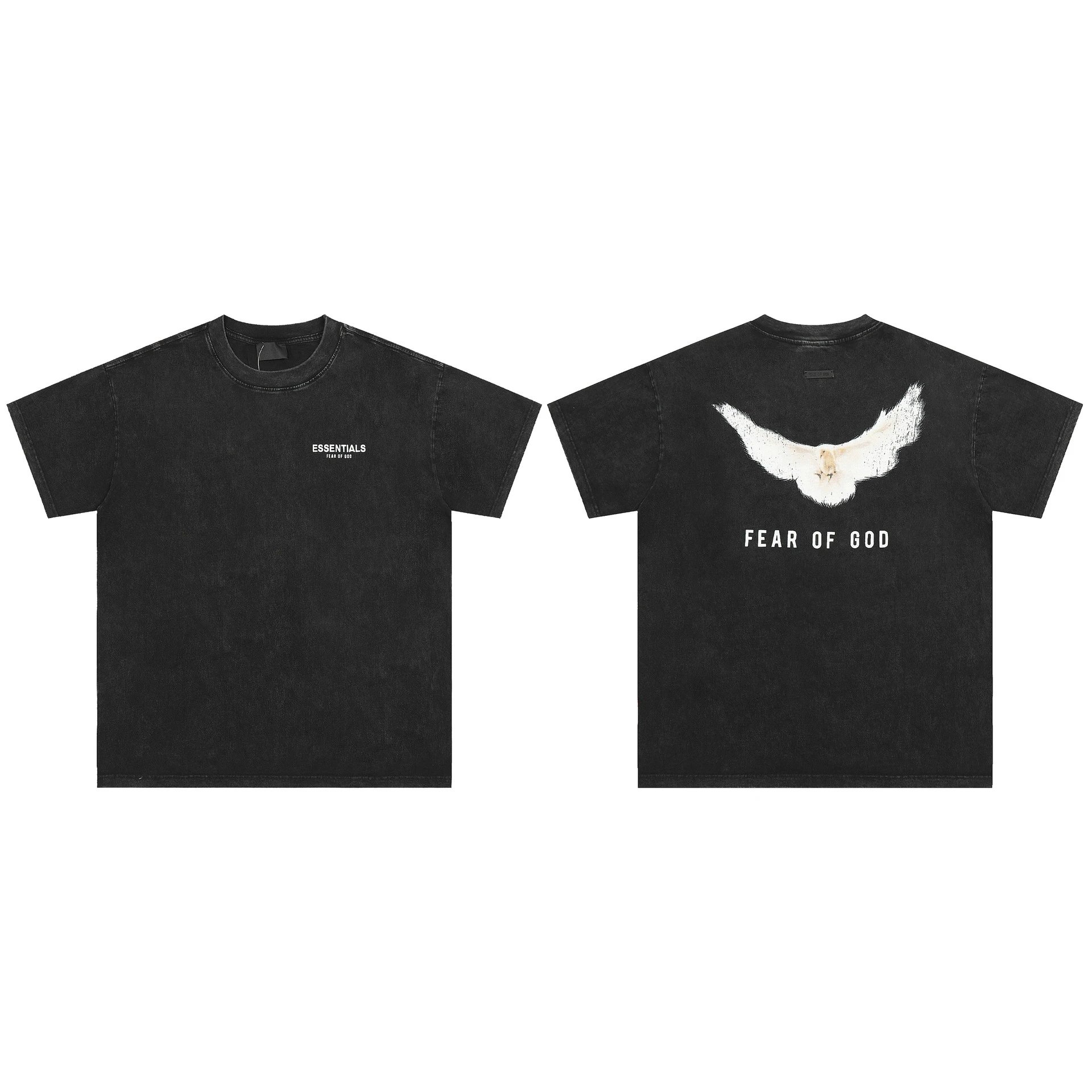 Vintage Washed Graphic Dove Tee Charcoal - Related Product - Cnfans