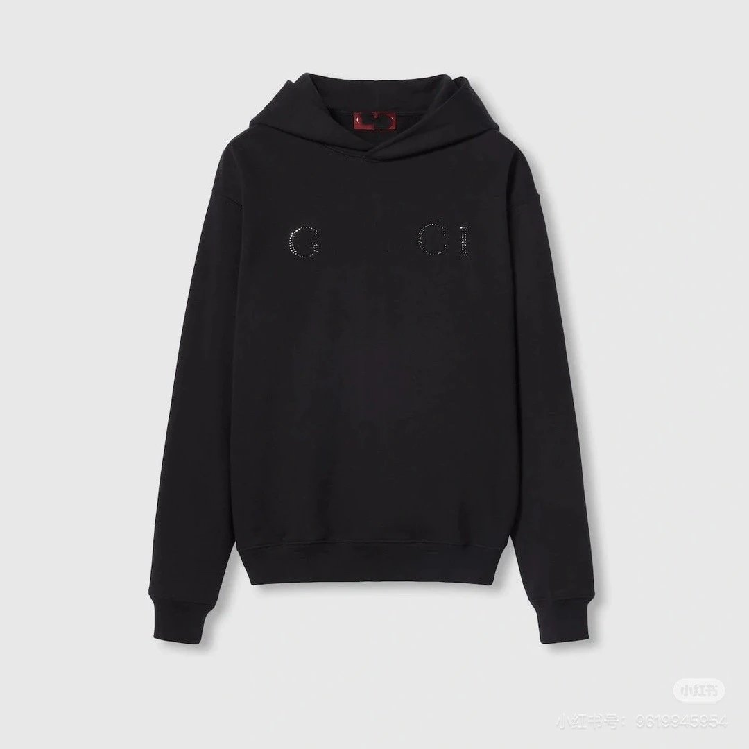 Fashion Cotton Pullover Hoodie Unisex Onyx - Gucci - Cnfans - $39.03