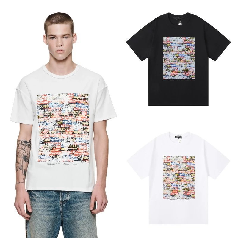 Purple Graphic T-Shirt Black/White - Gallery Image 11 - Detailed View