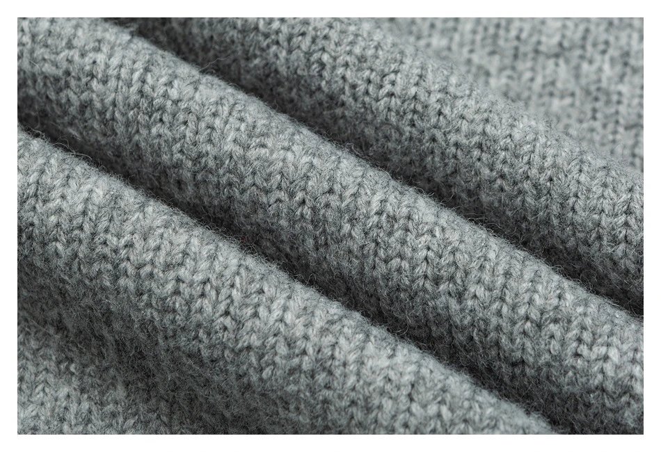 Fall Winter Unisex Full-Zip Retro Knit Sweater Cardigan Ash Grey - Gallery Image 12 - Detailed View