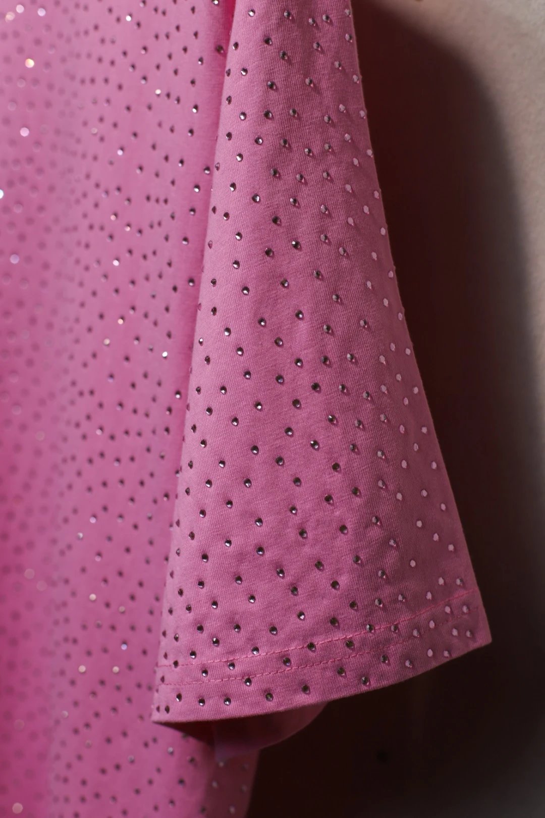 Street Rhinestone Cotton T-Shirt Unisex Onyx - Gallery Image 6 - Detailed View