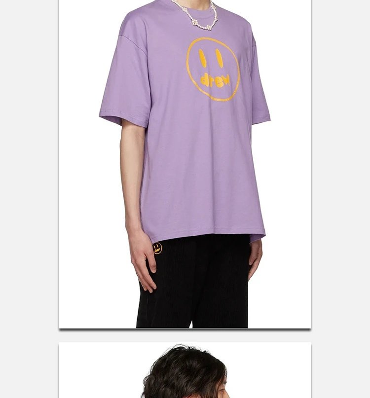 Graffiti Smile Graphic Streetwear Tee Lavender - Gallery Image 13 - Detailed View