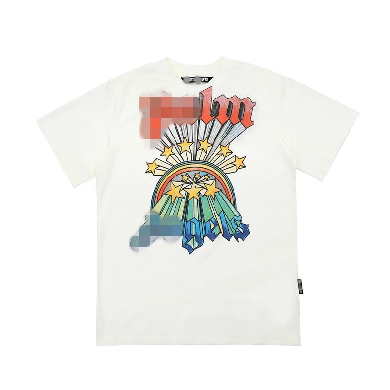 Street Style Cotton Rainbow Star Tee Ivory - Gallery Image 3 - Detailed View