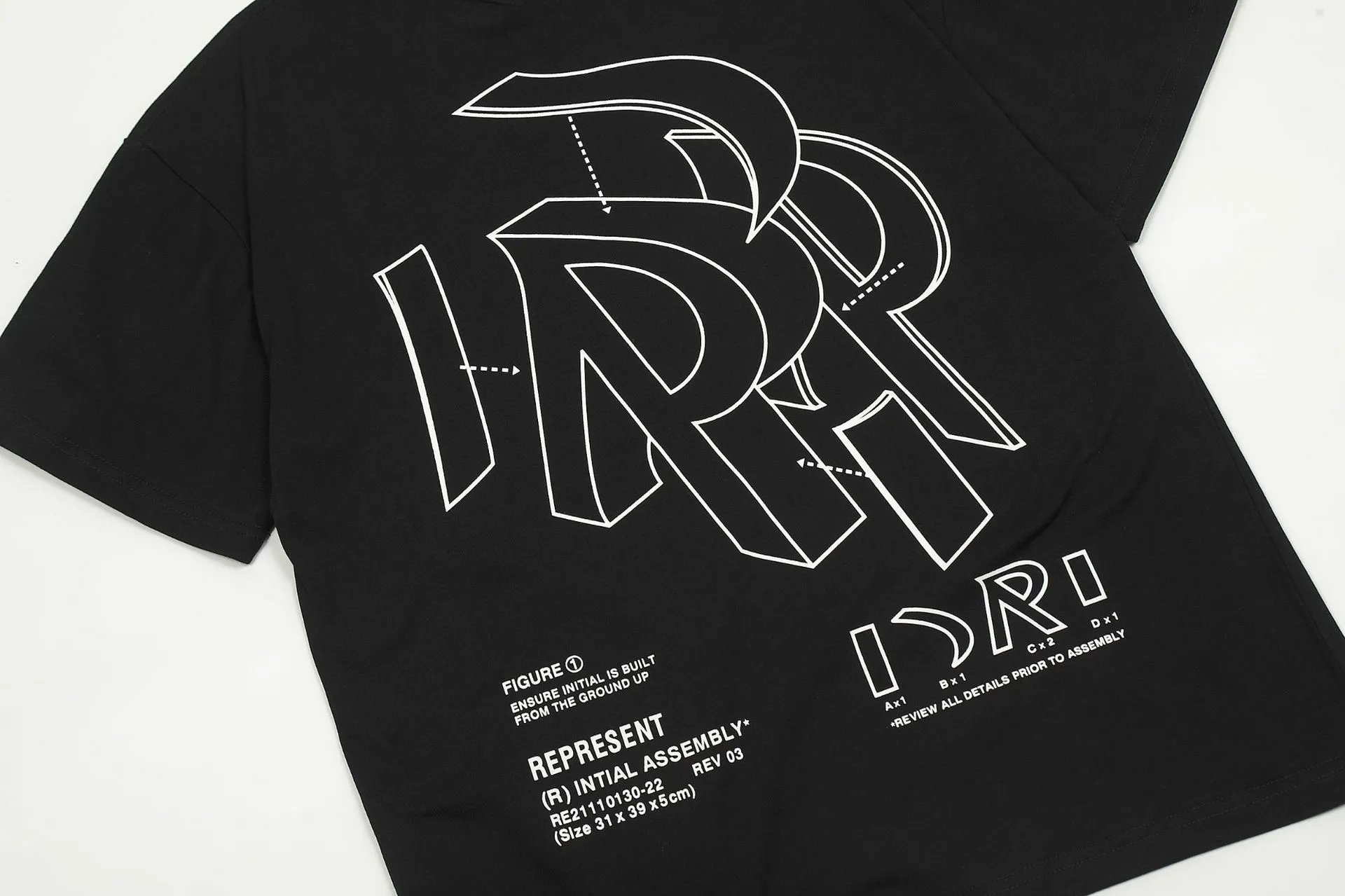 REPRESENT Graphic T-Shirt Black/White - Gallery Image 11 - Detailed View
