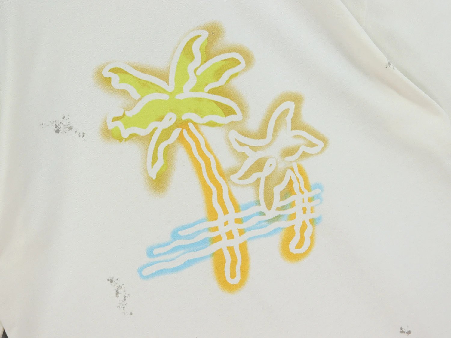 Vintage Palm Tree Graphic Tee Off White - Gallery Image 6 - Detailed View