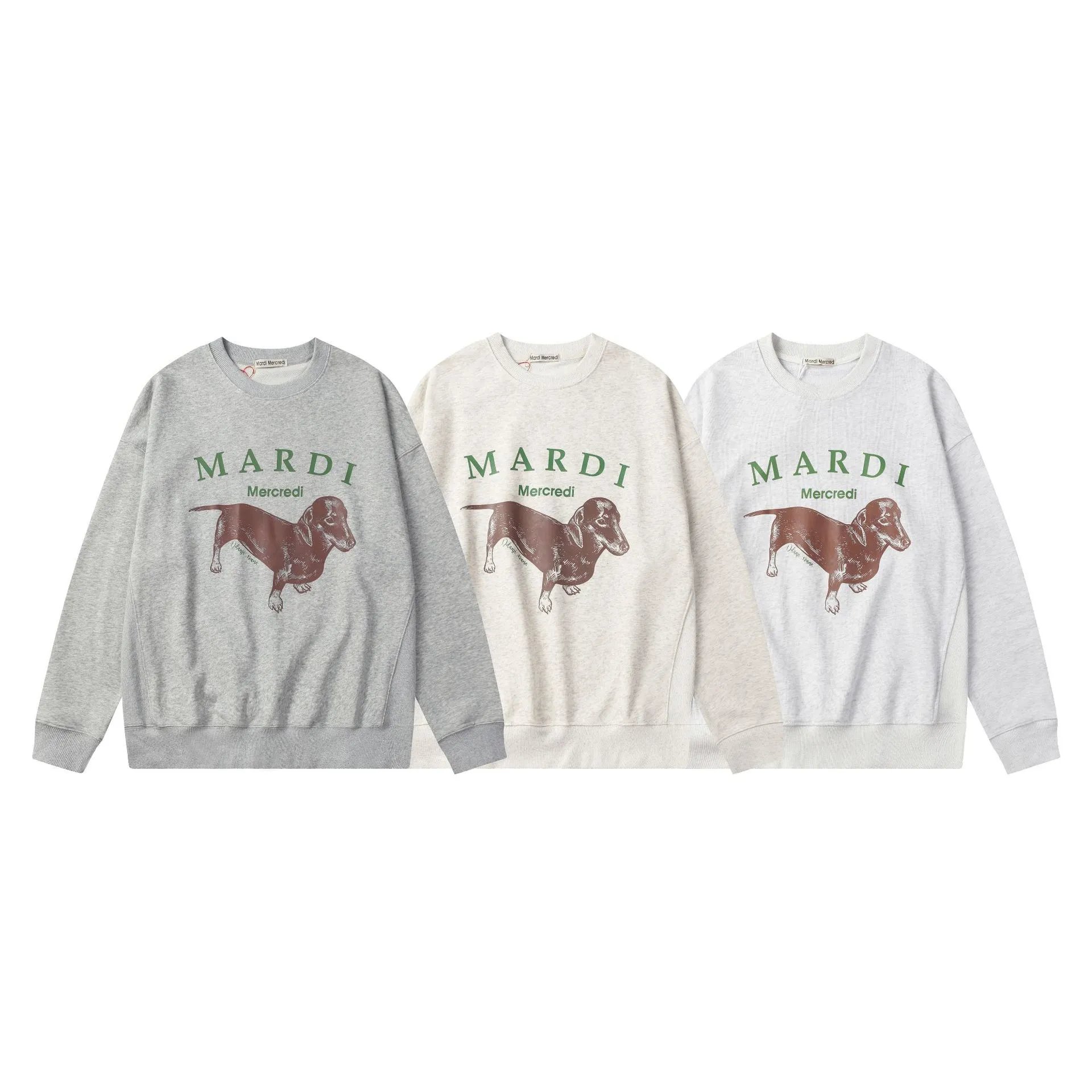 Trendy Oversized Dachshund Graphic Fleece Pullover, Heather Grey - Gallery Image 1 - Detailed View