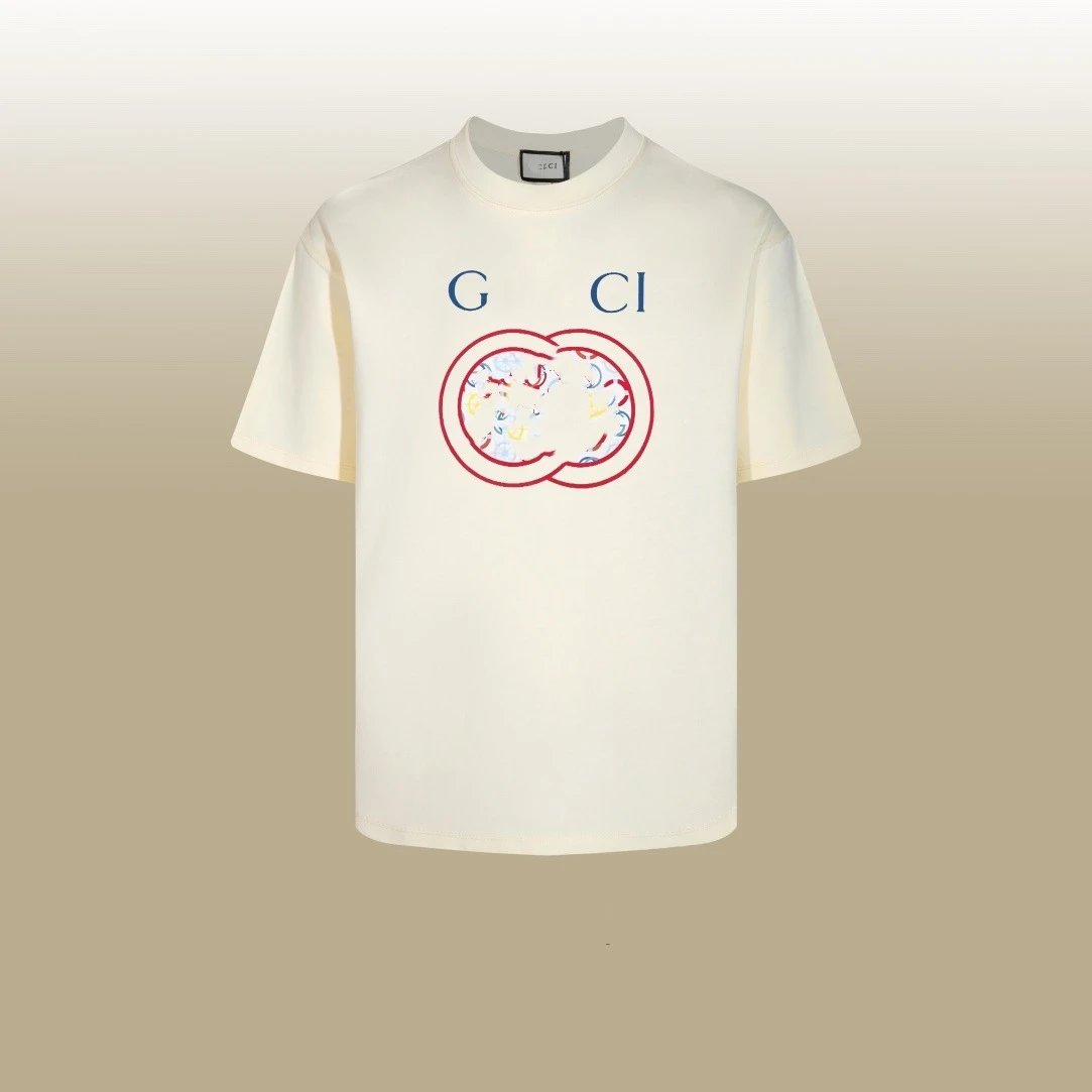 Casual Cotton Unisex Graphic Tee Off White - Gucci - Cnfans - $26.77