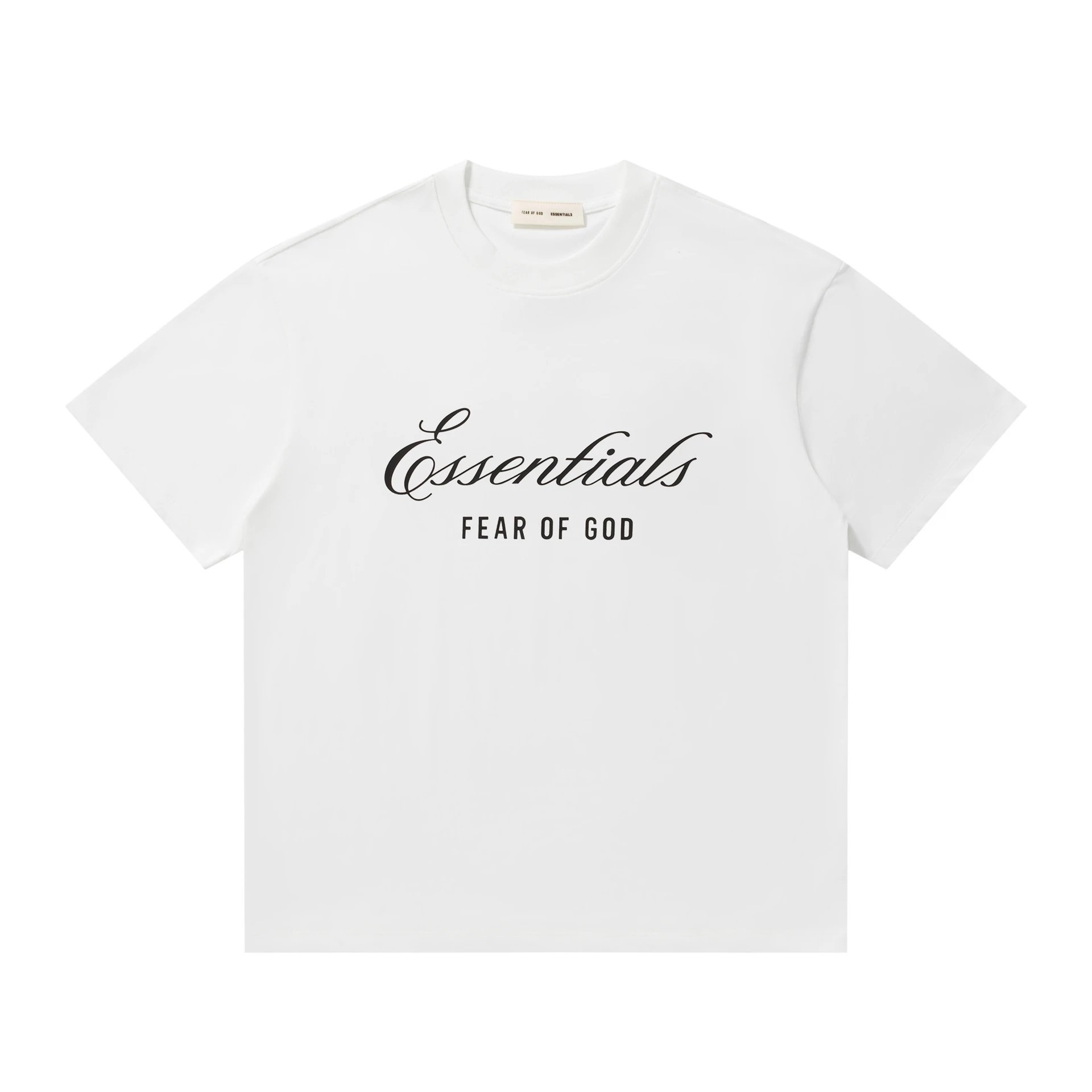 Casual Cotton Blend Tee Unisex Top Snow White - Essentials - Cnfans - $20.97