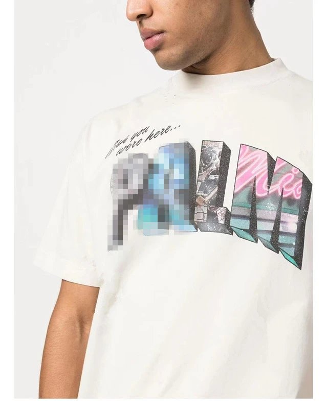 3D Starry Letter Streetwear Tee Sky Blue - Gallery Image 10 - Detailed View