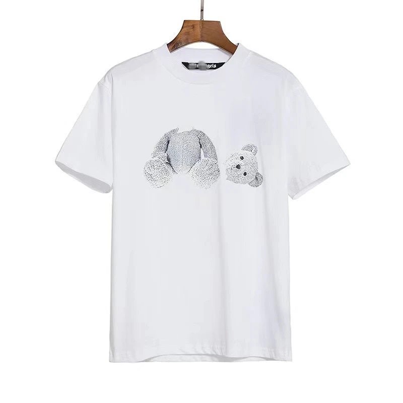 Streetwear Loose Teddy Decap Tee White - Palm Angels - Cnfans - $20.32
