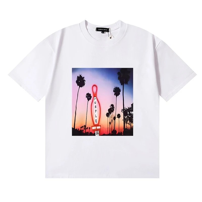 Cotton Graphic Tee Casual Short Sleeve Snow White - Purple Brand - Cnfans - $20.65