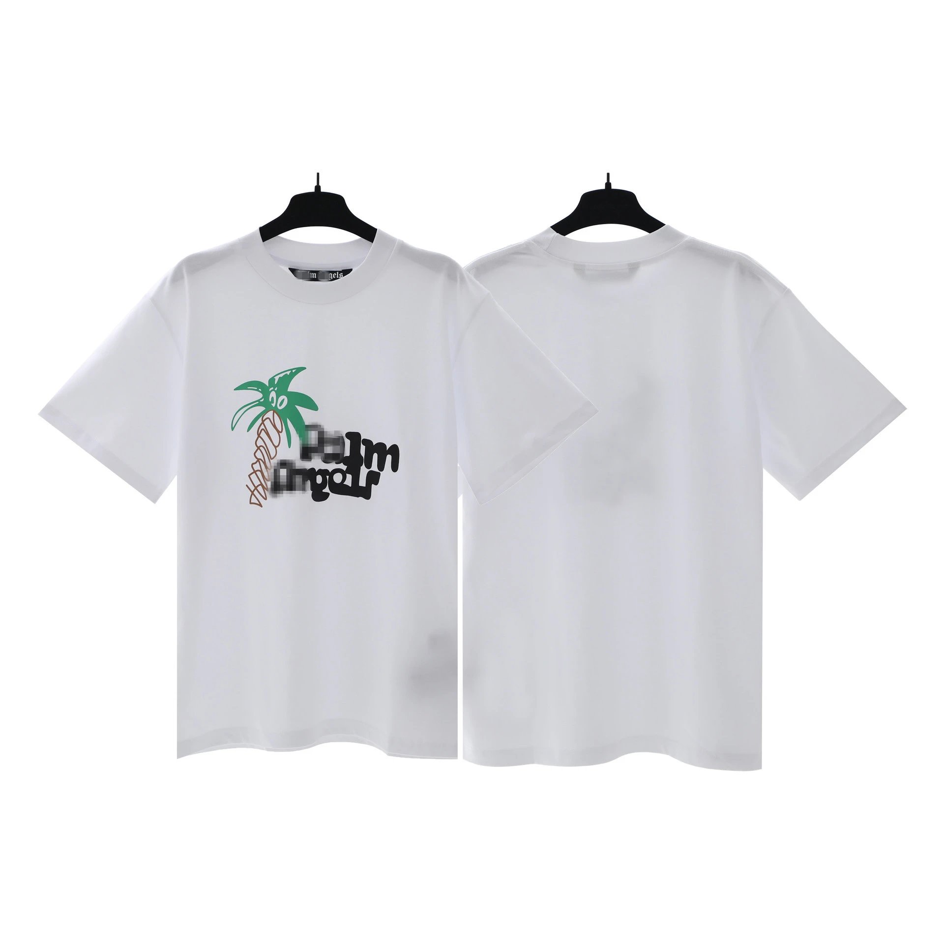 Unisex Street Style Cotton Palm Tree Graphic Tee White - Palm Angels - Cnfans - $20.65