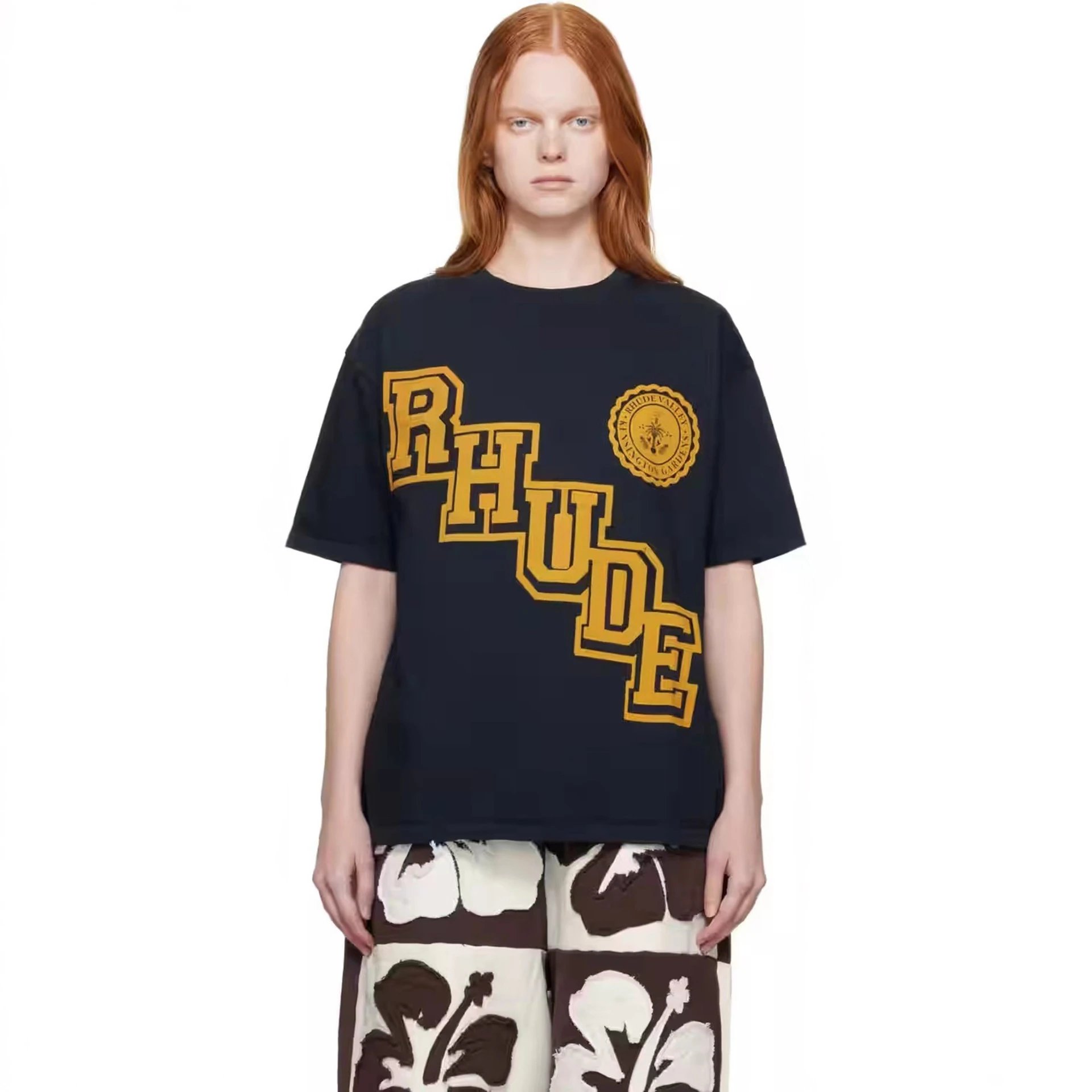 Rhude Logo Print T-Shirt Black - Gallery Image 8 - Detailed View