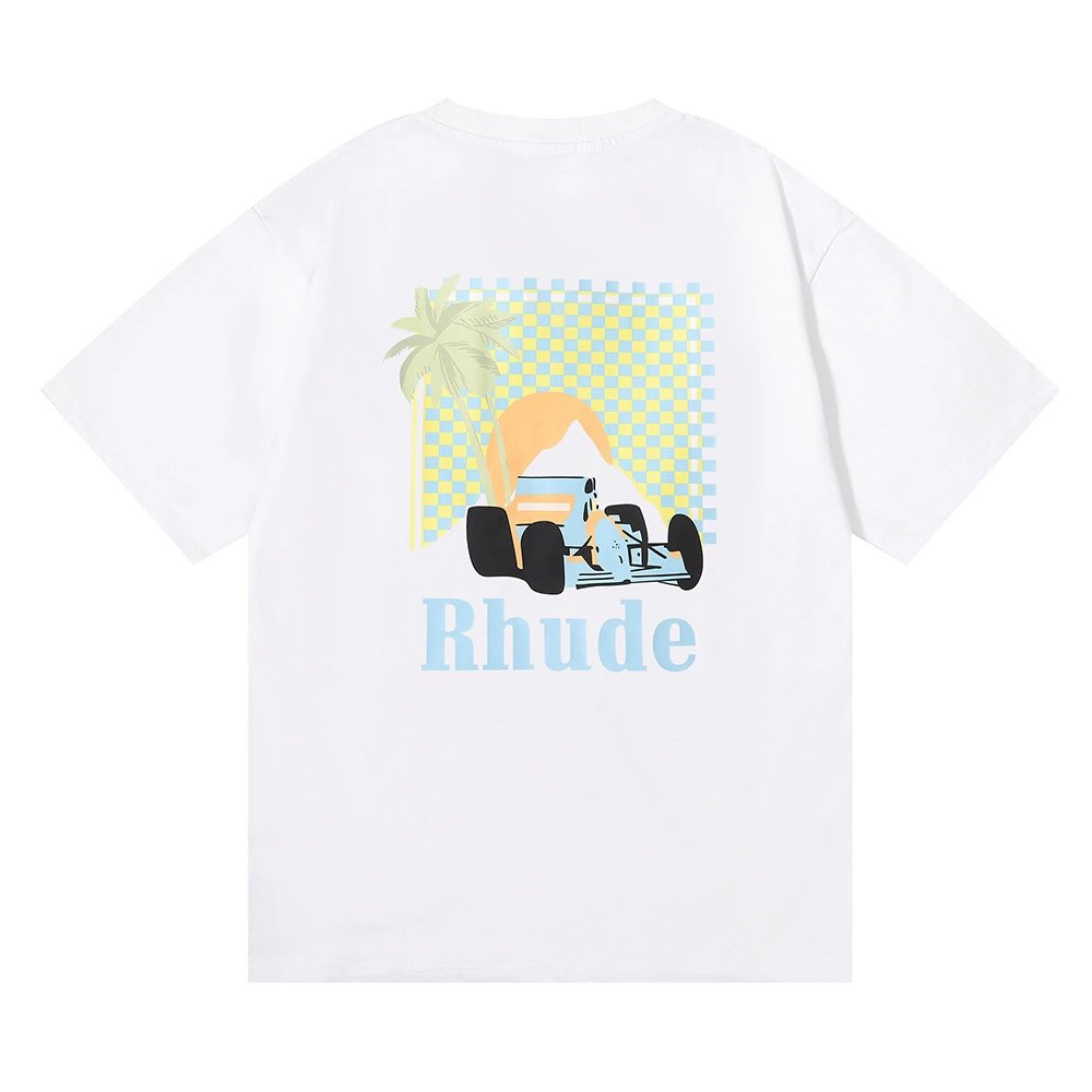 Rhude Sunset Palm Racing Tee Multicolor - Gallery Image 2 - Detailed View