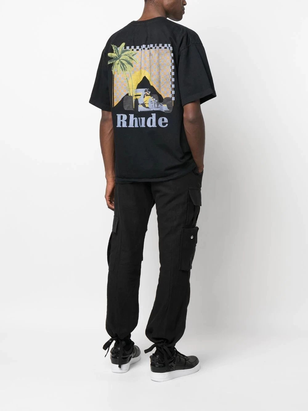 Rhude Sunset Palm Racing Tee Multicolor - Gallery Image 7 - Detailed View