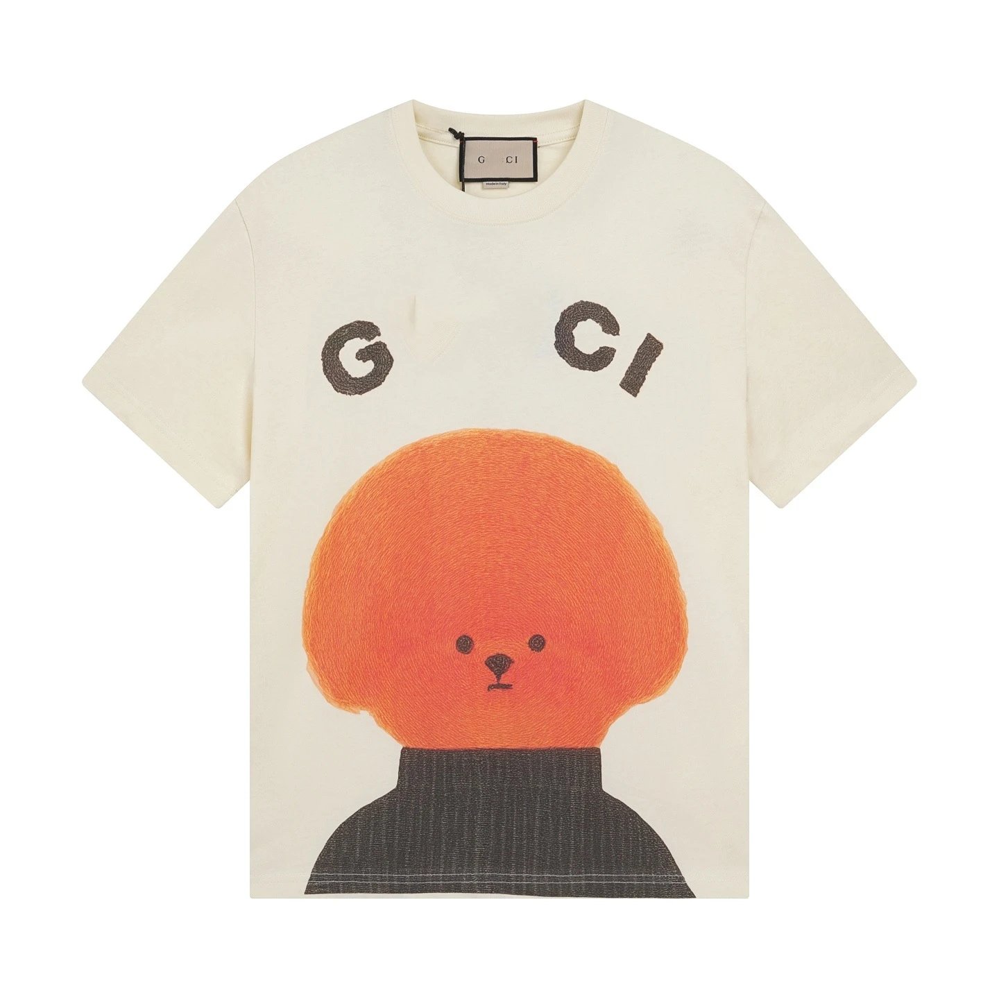 Casual Cotton Graphic Tee Unisex Apricot - Gucci - Cnfans - $23.55