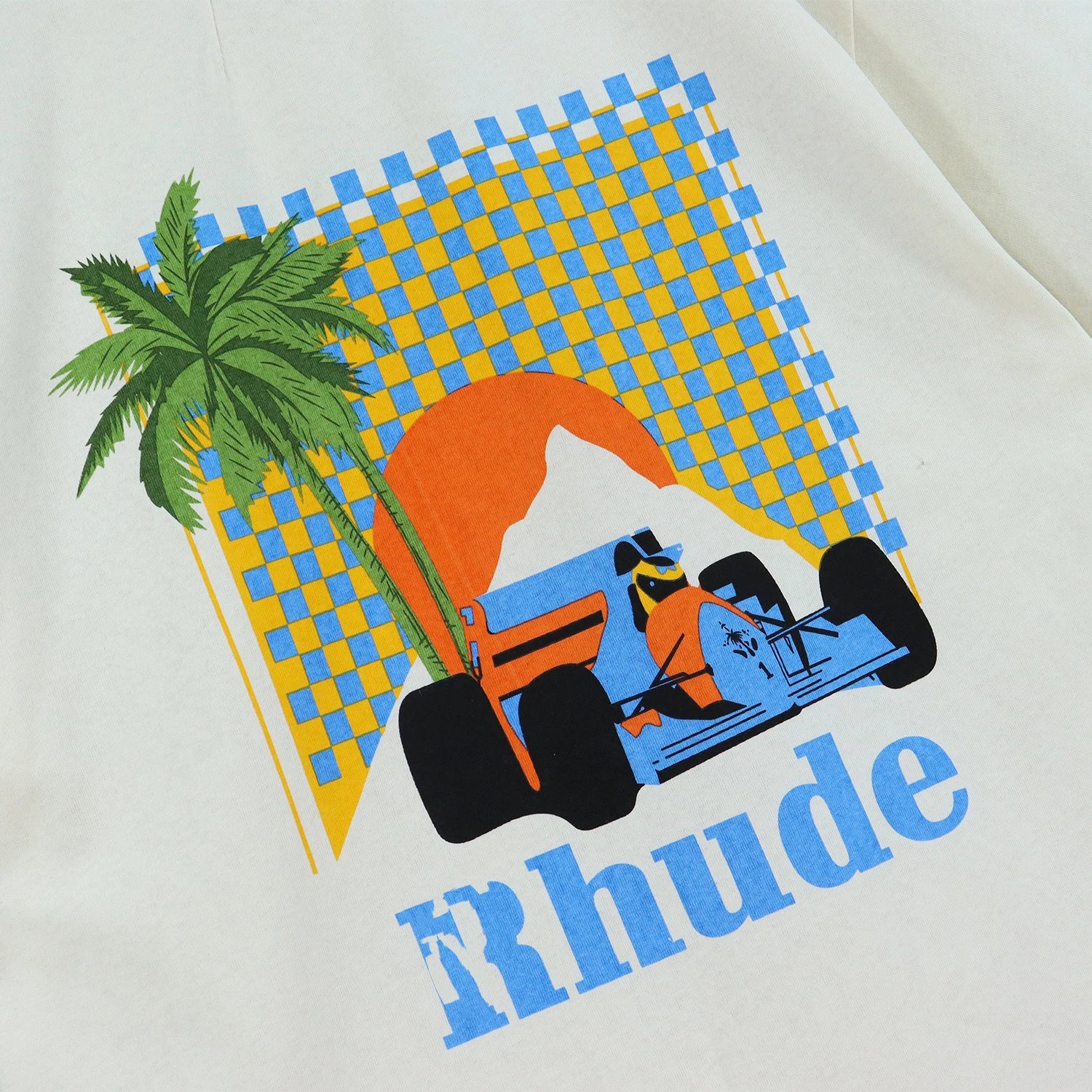 Rhude Sunset Palm Racing Tee Multicolor - Gallery Image 13 - Detailed View