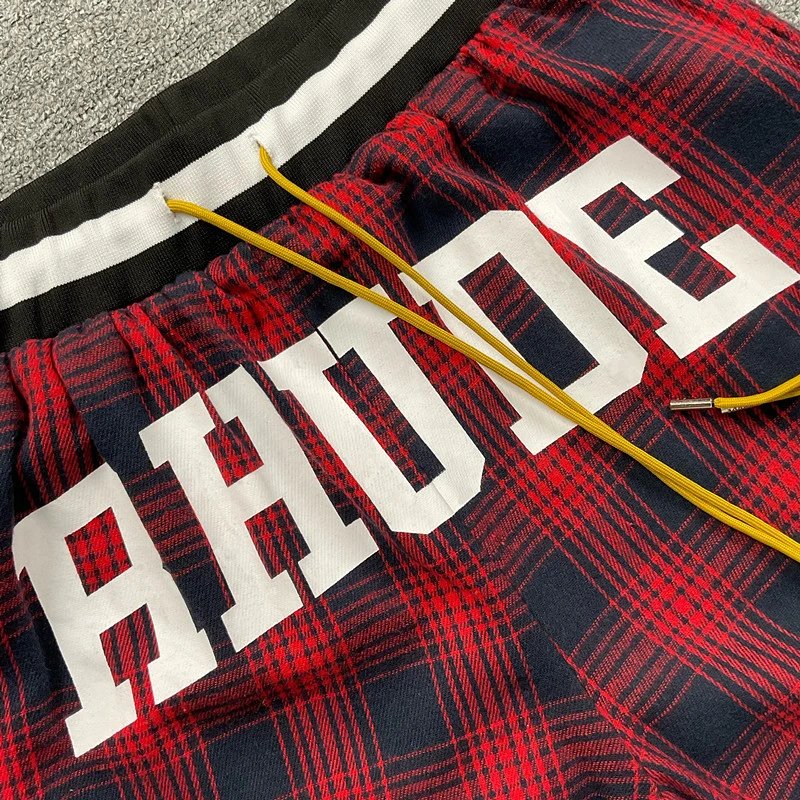 Rhude Plaid Mesh Shorts Multicolor - Gallery Image 10 - Detailed View