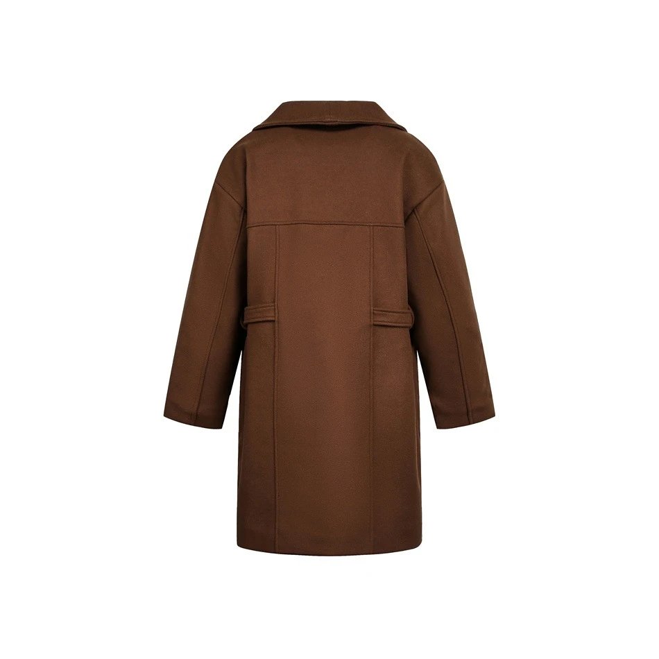 Unisex Oversized Wool Blend Winter Coat, Charcoal Grey - Gallery Image 9 - Detailed View