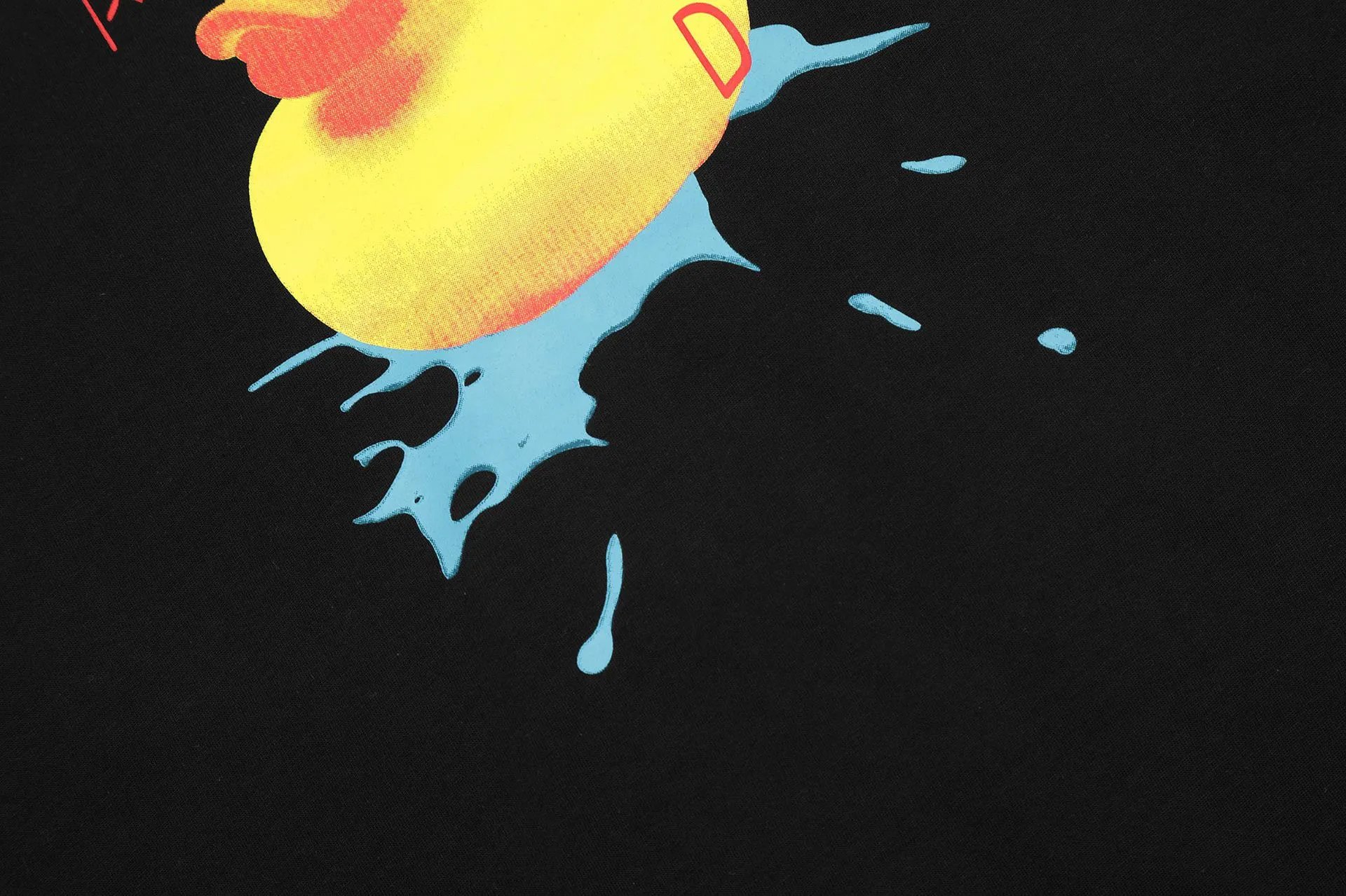 Street Style Duck Print Cotton Tee Ebony Black - Gallery Image 8 - Detailed View