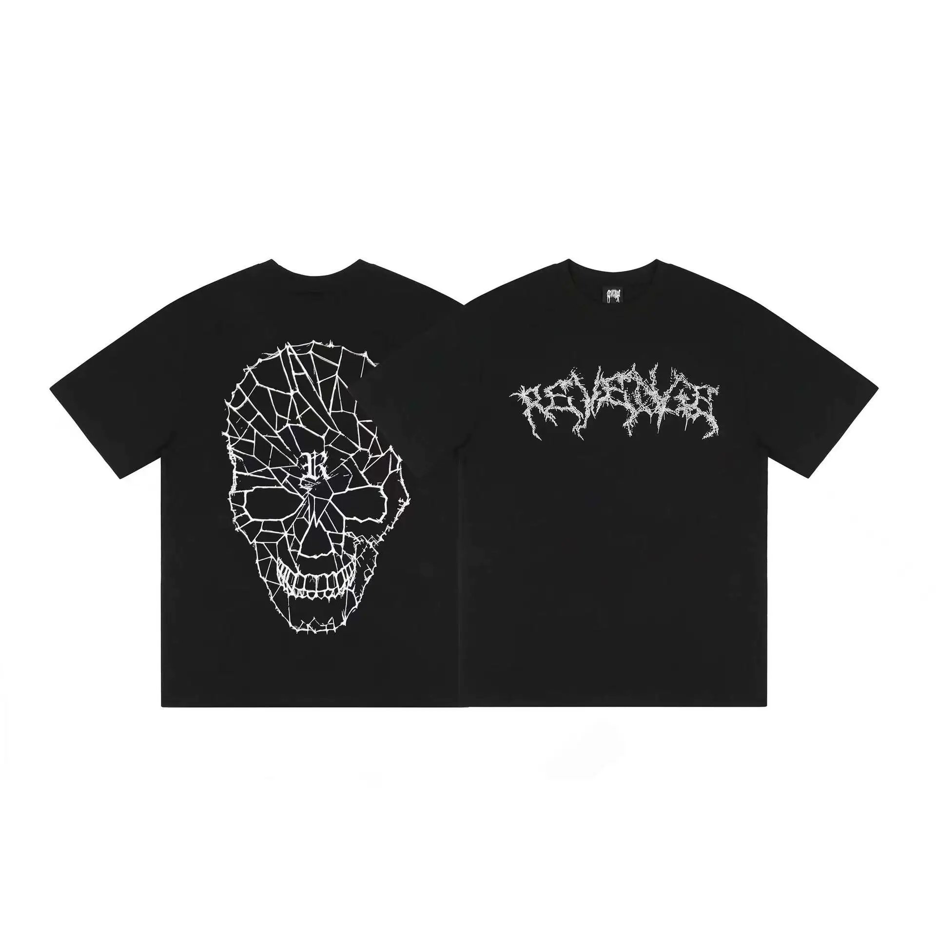 Skull Print Tee Onyx - Revenge - Cnfans - $19.03