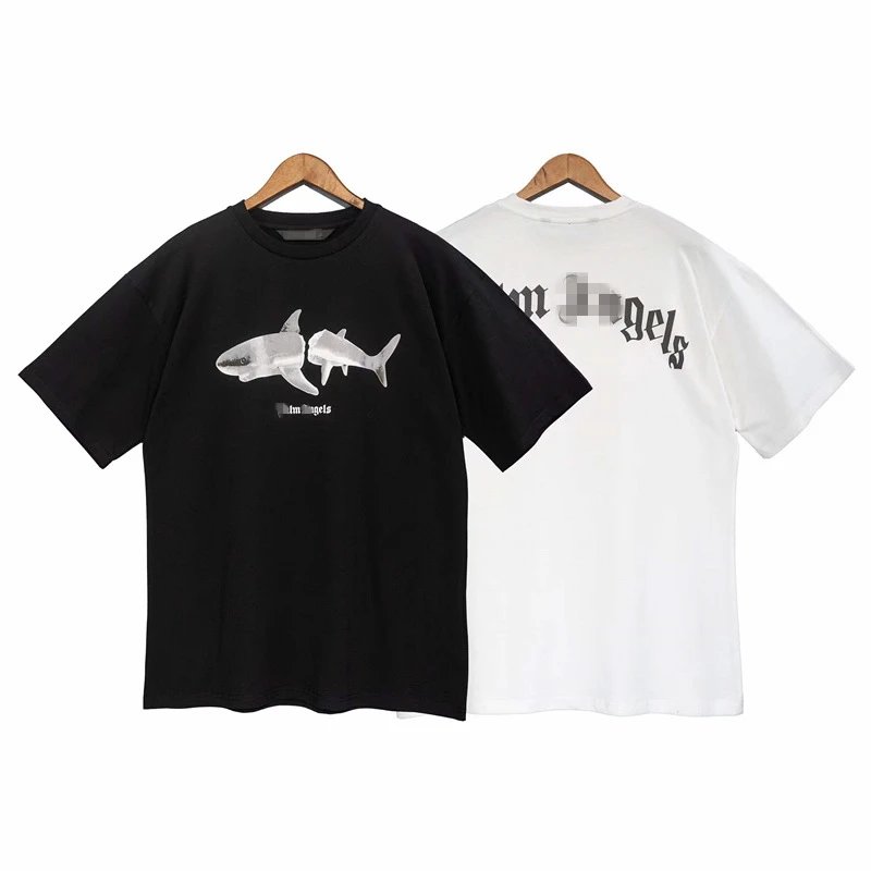 Shark Graphic Streetwear Cotton T-Shirt Ivory - Gallery Image 2 - Detailed View
