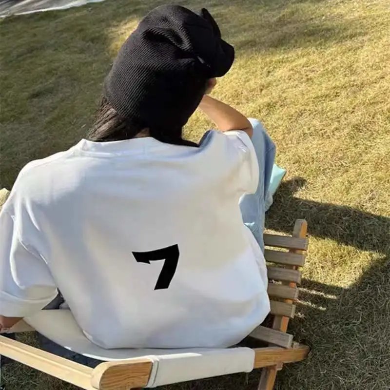 Streetwear Velvet Letter Oversize T-Shirt Ash Grey - Gallery Image 5 - Detailed View