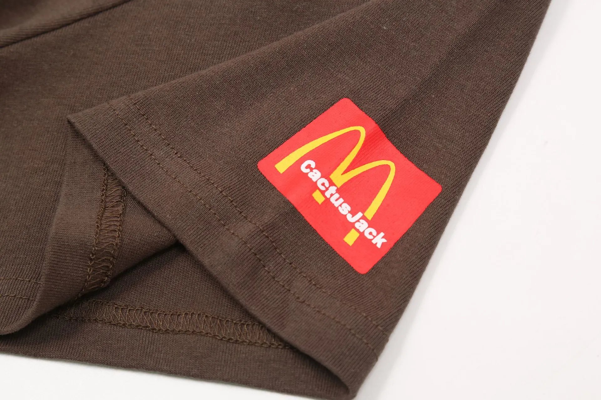 Street Style Fries Print Cotton Tee Ivory Brown - Gallery Image 8 - Detailed View