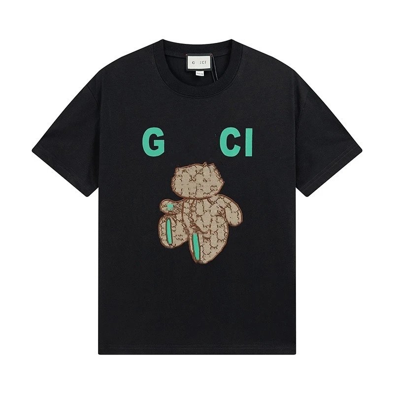 Casual Cotton Graphic Tee Unisex Onyx - Gucci - Cnfans - $23.55