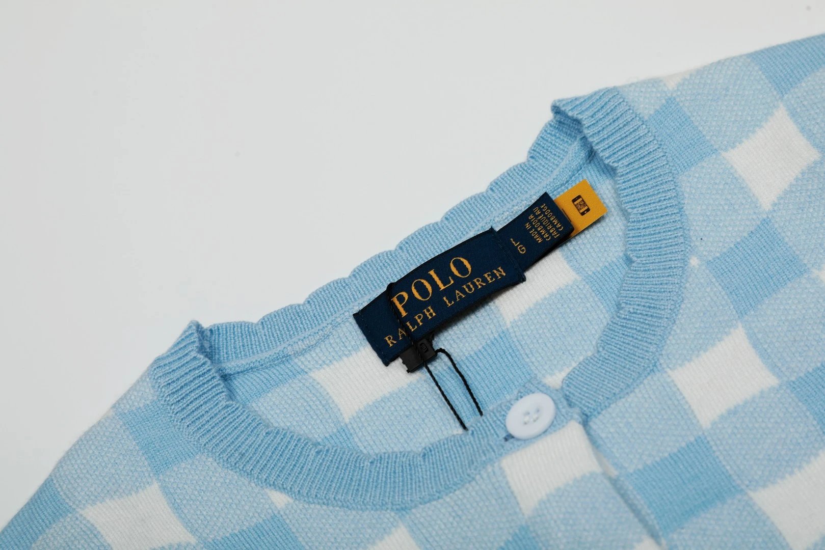 Women's Knit Cardigan Plaid Short Sleeve Top - Gray - Gallery Image 13 - Detailed View