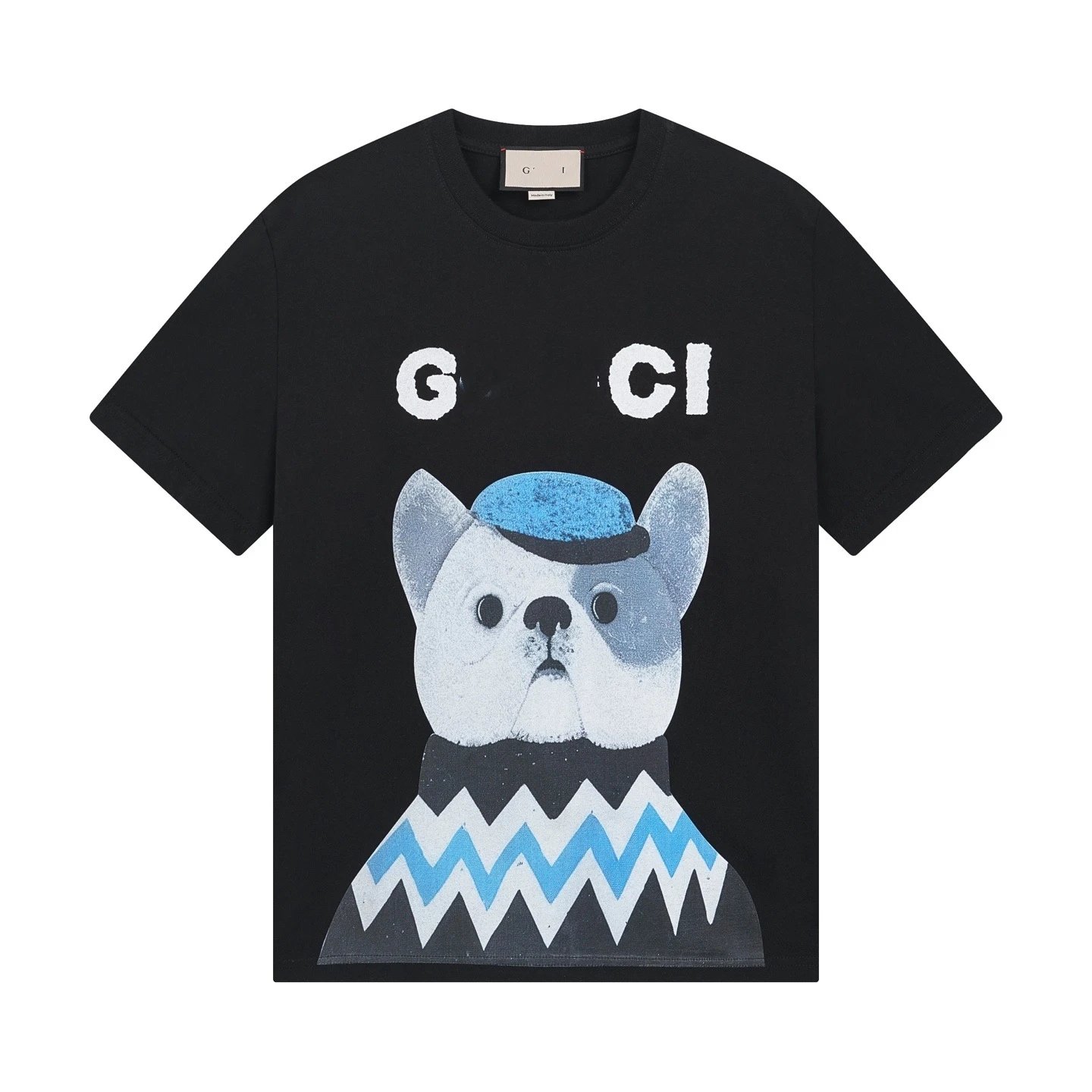 Casual Cotton Blend Graphic Tee Unisex Onyx - Gallery Image 11 - Detailed View