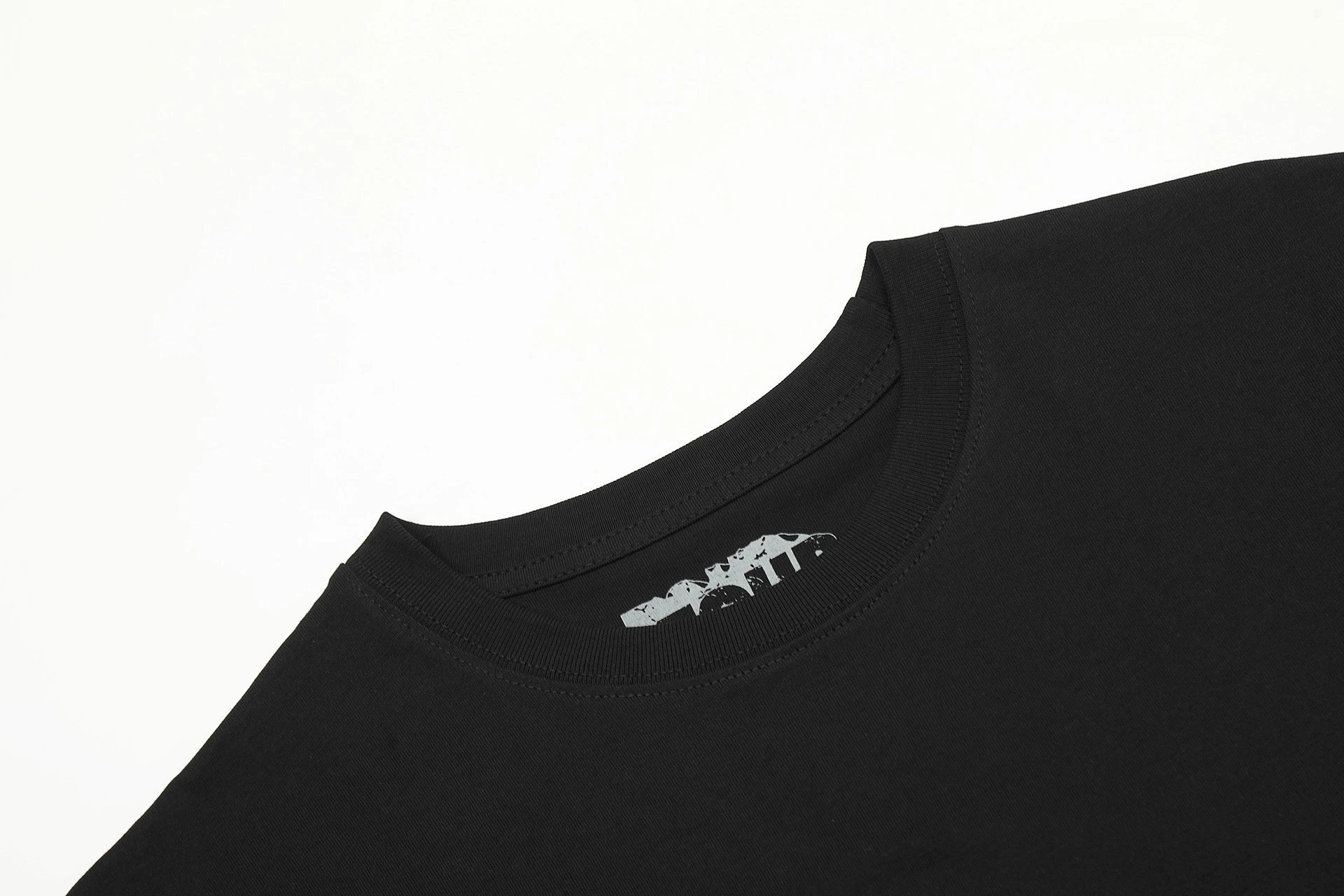 Utopia Graphic Streetwear Cotton T-Shirt Onyx Black - Gallery Image 5 - Detailed View