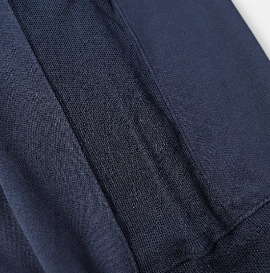 Unisex Daisy Print Crewneck Sweatshirt, Cotton Blend, Midnight Blue - Gallery Image 9 - Detailed View