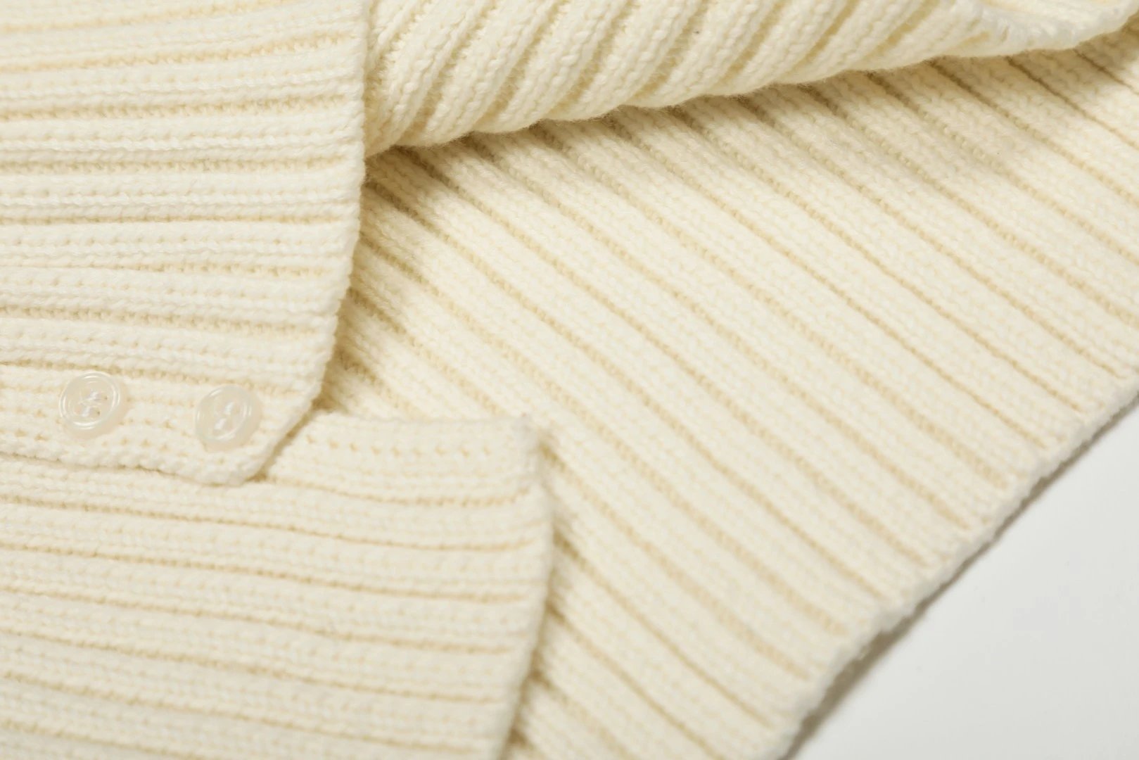 Cable Knit Polo Sweater Classic Navy - Gallery Image 12 - Detailed View