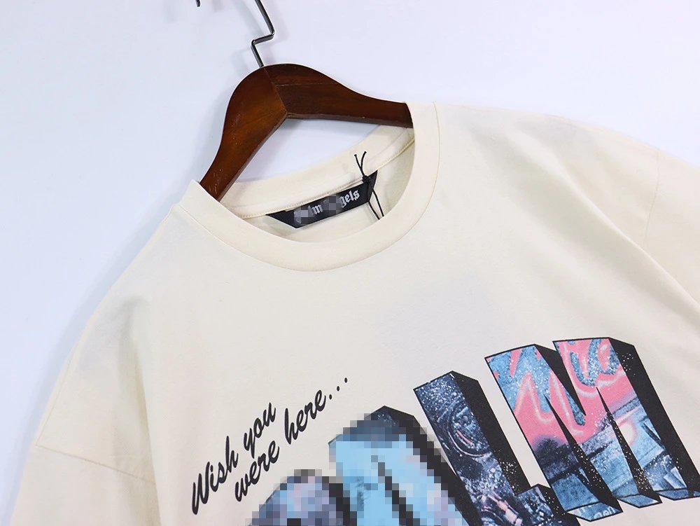 3D Starry Letter Streetwear Tee Sky Blue - Gallery Image 12 - Detailed View