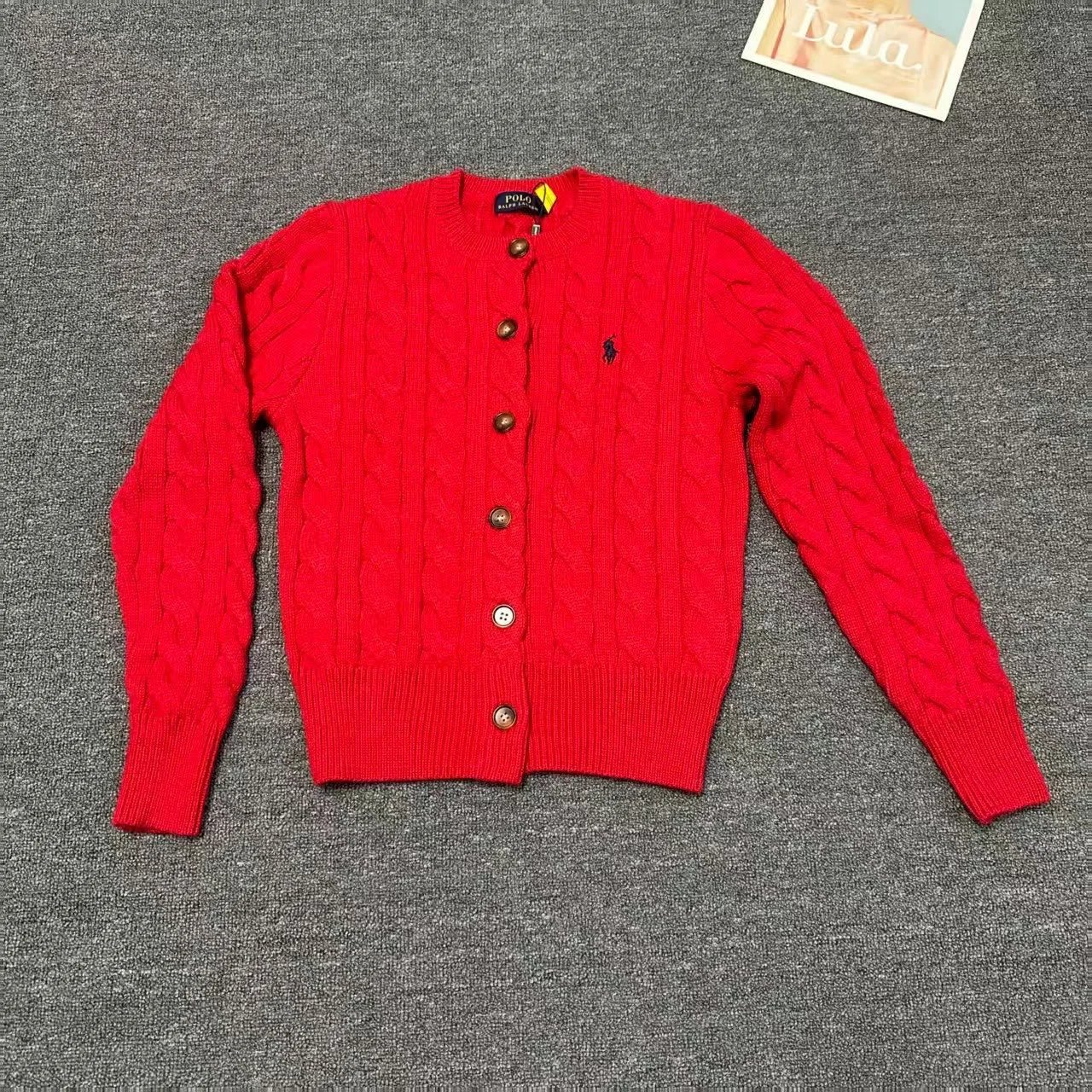 Ralph Lauren Wool Cardigan Cream - Gallery Image 11 - Detailed View