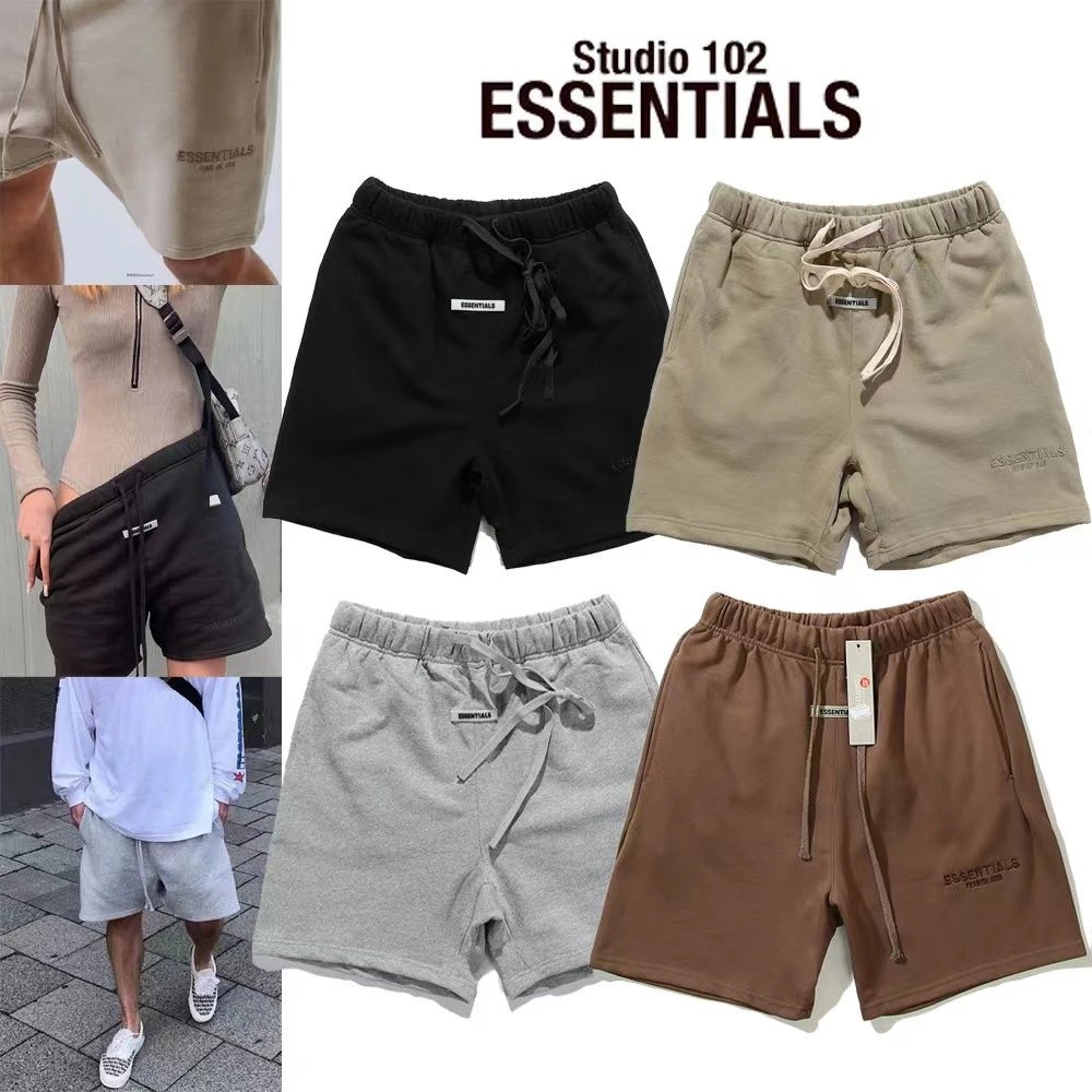 Casual Fleece Shorts Unisex Ash Gray - Gallery Image 2 - Detailed View