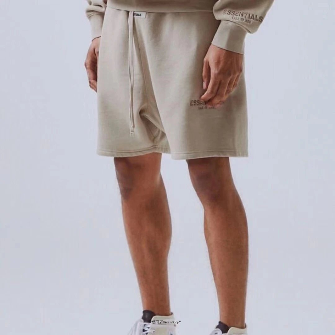 Casual Fleece Shorts Unisex Ash Gray - Gallery Image 8 - Detailed View