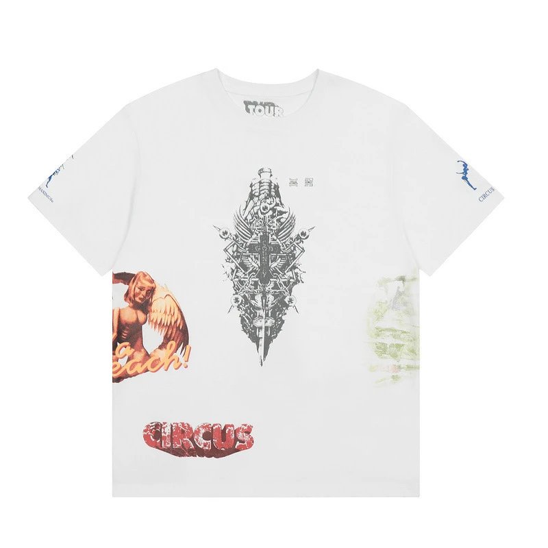 Vintage Graphic Cotton Tee White - Gallery Image 2 - Detailed View