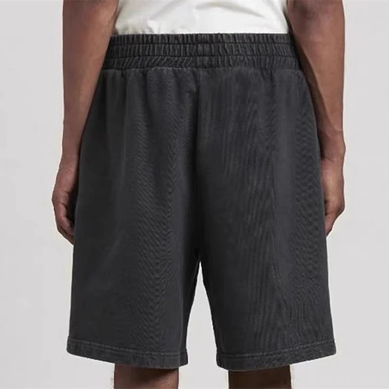 Streetwear Palm Tree Print Casual Shorts Unisex Black - Gallery Image 10 - Detailed View